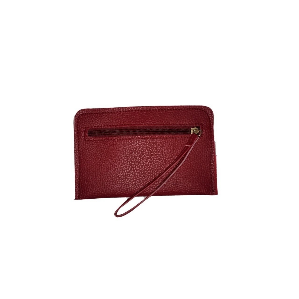 New Red Zipper Front Wristlet